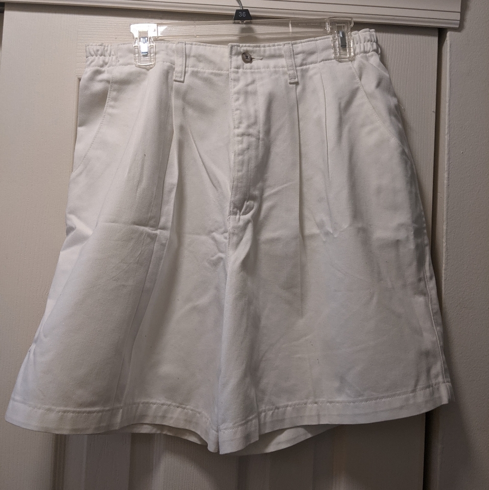 white, high waisted shorts
